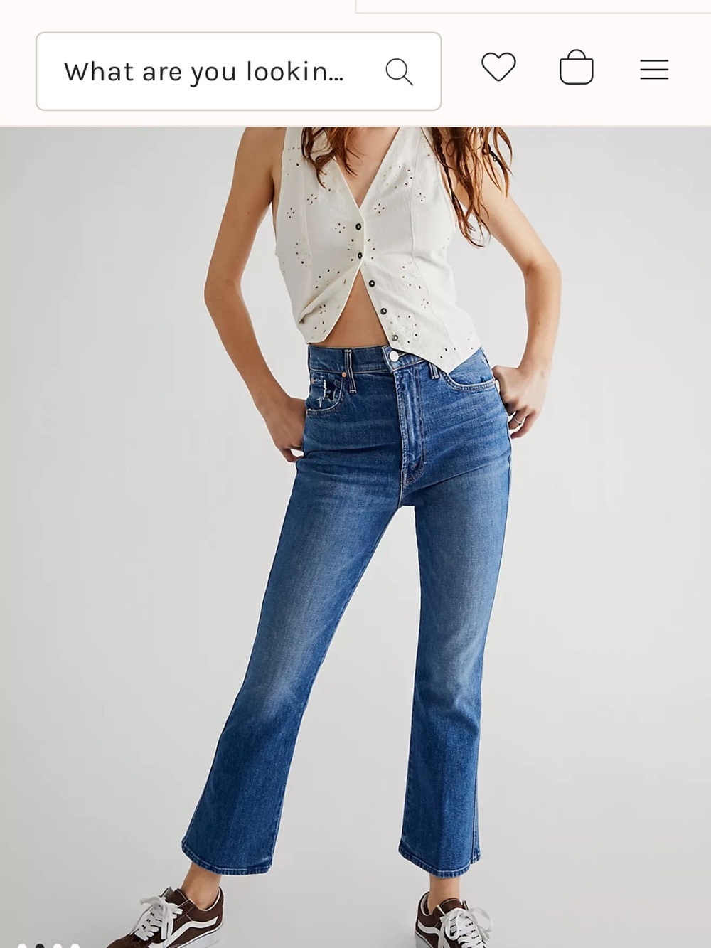 MOTHER Superior Mid-Rise Blue Cropped Straight Jeans, Smokin Double Ankle